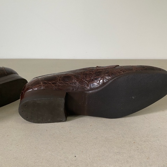 Sesto Meucci Brown Crocodile Loafers - Picture 5 of 5